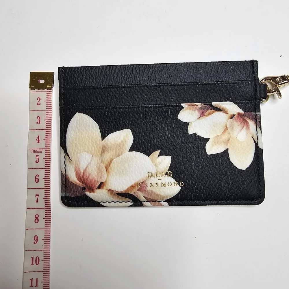 D. Lab Marymond Card Case Keychain Moon Star Charm Blk/ Pink  Floral K POP